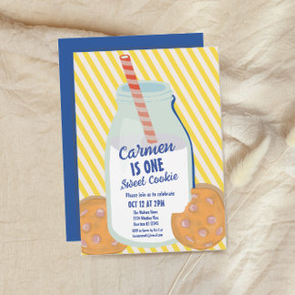 Ein süßes Keks Whimsical ersten Geburtstag Einladung