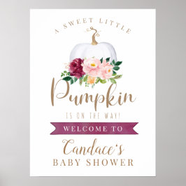 Ein süßes kleines KürbisBaby-Duschbad Willkommen Poster