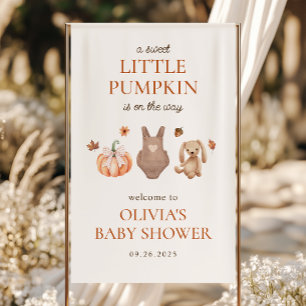 Ein süßes kleines Kürbisfallen-Baby-Duschbad Banner