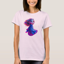 Ein süßes kleines Mädchen, das sich in Luft aufhäl T-Shirt