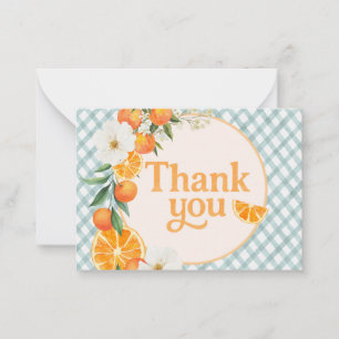 Ein süßes Orange-Baby-Shower-Tag Mitteilungskarte