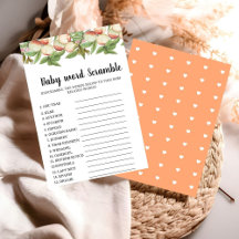 Ein süßes pfirsiches Wort Rührei Baby Dusche Spiel