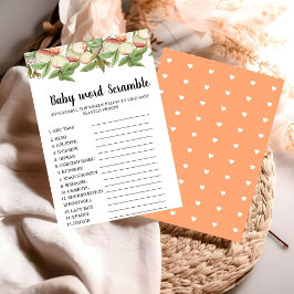 Ein süßes pfirsiches Wort Rührei Baby Dusche Spiel