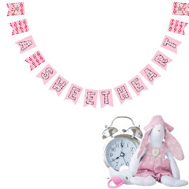 Ein süßes, rosa und rotes Herz Wimpelkette