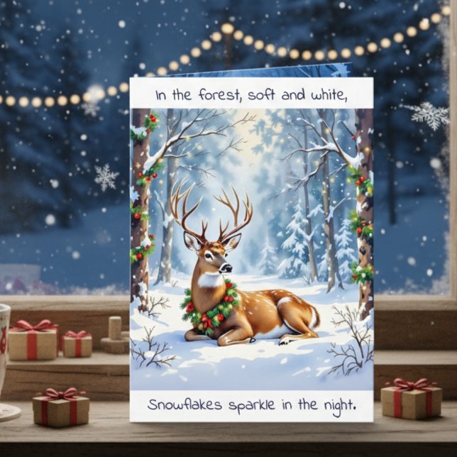 Ein süßes Woodland Hirsch Weihnachtsgedicht Karte (Von Creator hochgeladen)