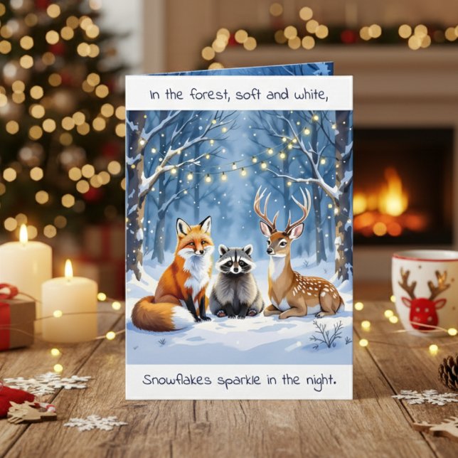 Ein süßes Woodland-Wesen Weihnachtsgedicht Karte (Von Creator hochgeladen)