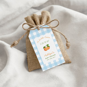 Ein süßes Zitrus Blau Baby Shower Geschenk Etikett Geschenkanhänger