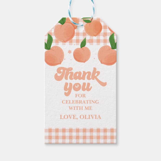 Ein Sweet Peach Geburtstag Geschenkanhänger (Vorderseite)
