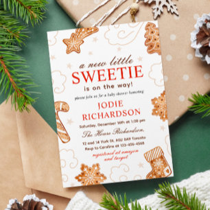 Ein Sweetie ist auf dem Weg Weihnachts-Cookie Kind Einladung