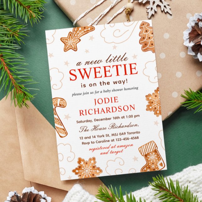 Ein Sweetie ist auf dem Weg Weihnachts-Cookie Kind Einladung (Von Creator hochgeladen)