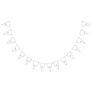 Ein symmetrisches rotes Grafikdesign mit geometris Wimpelkette
