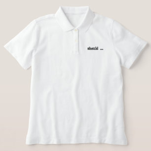 Ein T-Shirt, auf dem "sollte" steht
