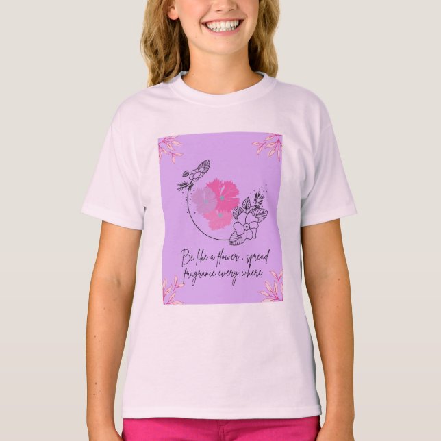 Ein T-Shirt mit schönem Blumendesign (Vorderseite)