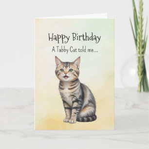 Ein Tabby Katzen Persönlichkeit Geburtstag Tier Karte