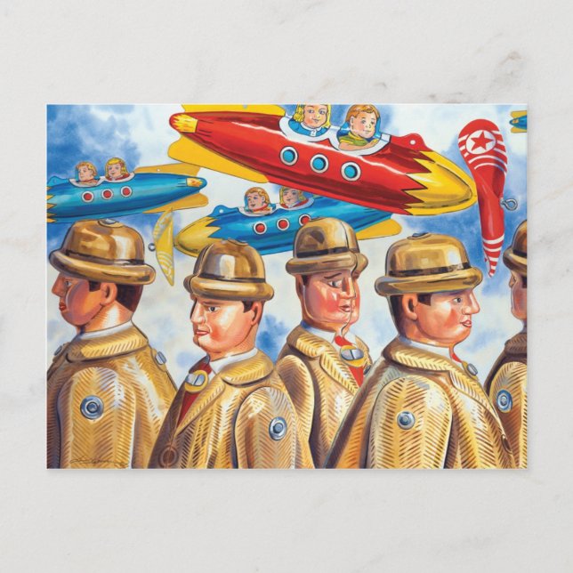 "Ein Tag am Flughafen" Postkarte (Vorderseite)