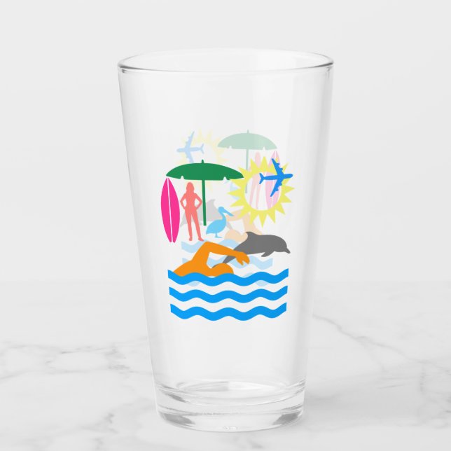 Ein Tag am Strand Glas (Vorderseite)