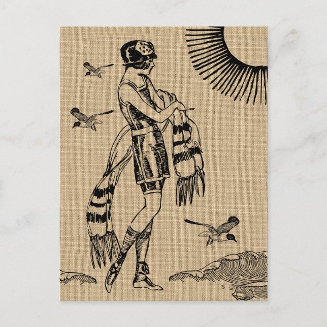 Ein Tag auf der Strandpostkarte Postkarte (Vorderseite)