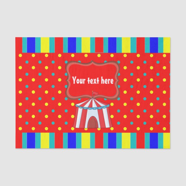 Ein Tag im Circus Kids Party Personalisiert Seidenpapier (Vorderseite)