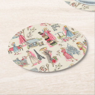 Ein Tag in Paris Runder Pappuntersetzer