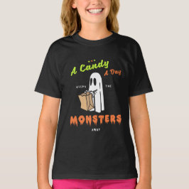 Ein Tag mit Süßigkeiten Behalte die Monster weg T-Shirt