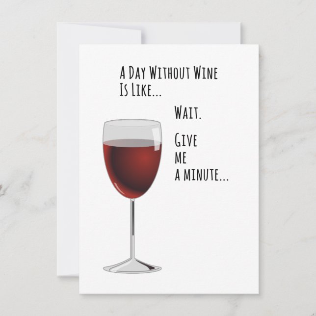 Ein Tag ohne Weinkarte Einladung (Vorderseite)