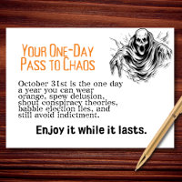 Ein-Tag-Pass auf Chaos-lustiges politisches Hallow