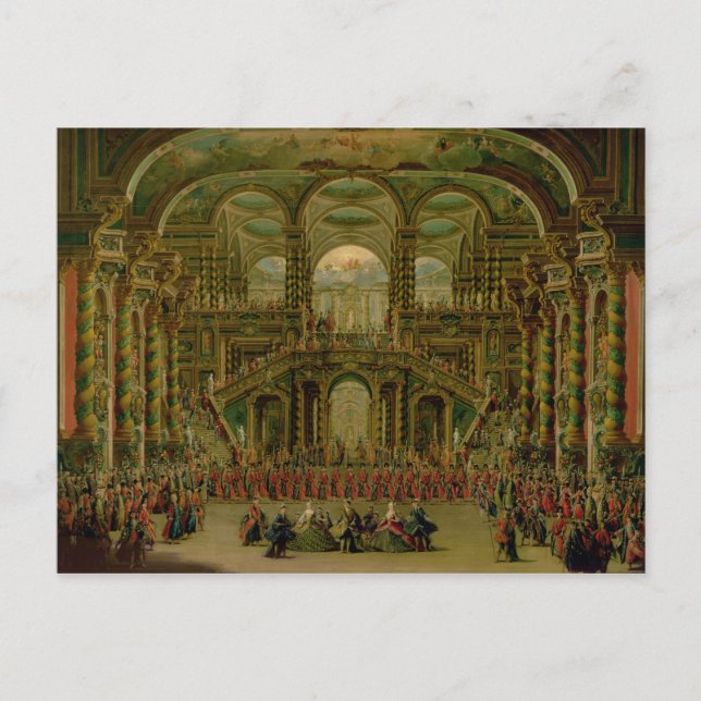 Ein Tanz in einem barocken Rokoko-Palast Postkarte (Vorderseite)