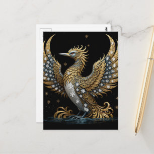 Ein Taucher steigt vom Eis auf wie ein Phönix-Voge Postkarte
