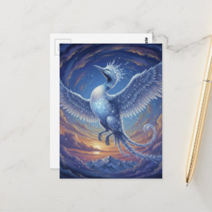Ein Tauchervogel steigt vom Eis auf wie ein Phönix Postkarte
