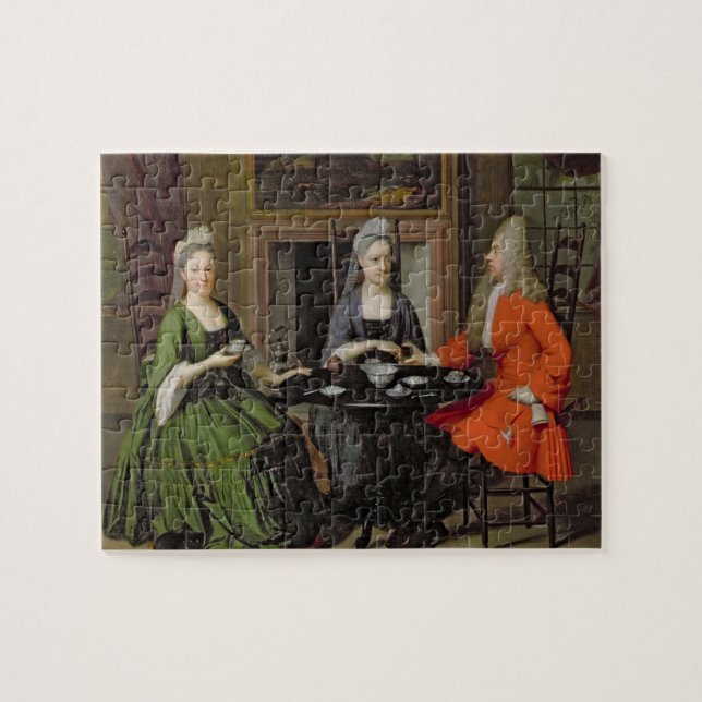Ein Tee-Party (Öl auf Leinwand) (Horizontal)