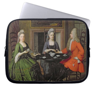 Ein Tee-Party (Öl auf Leinwand) Laptopschutzhülle