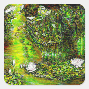 Ein Teich mit unreinen Gedanken Quadratischer Aufkleber