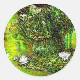 Ein Teich mit unreinen Gedanken Runder Aufkleber