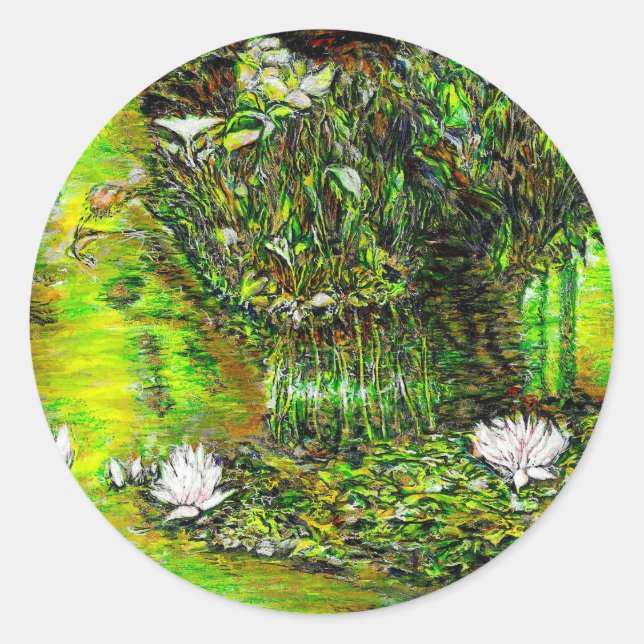 Ein Teich mit unreinen Gedanken Runder Aufkleber (Vorderseite)