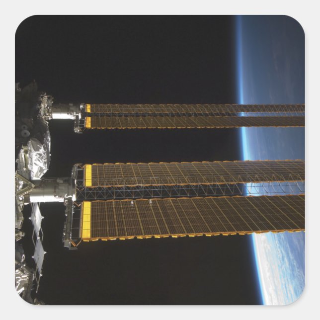 Ein Teil der Internationalen Raumstation 2 Quadratischer Aufkleber (Vorderseite)