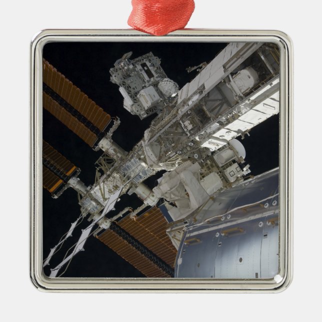 Ein Teil der Internationalen Raumstation 3 Silbernes Ornament (Vorne)