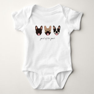 Ein Teil der Packung französische Bullhunde lächel Baby Strampler