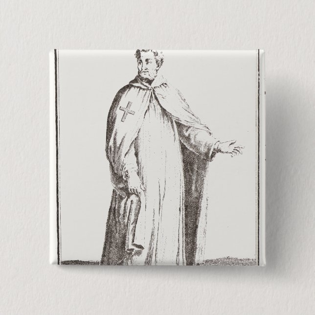 Ein Templar in seiner Gewohnheit: Weiß mit einem Button (Vorderseite)