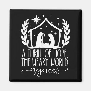 Ein Thrill Hoffnung Krippe Christlich Merry Christ Magnet