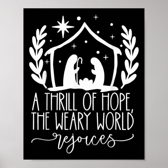 Ein Thrill Hoffnung Krippe Christlich Merry Christ Poster (Vorne)