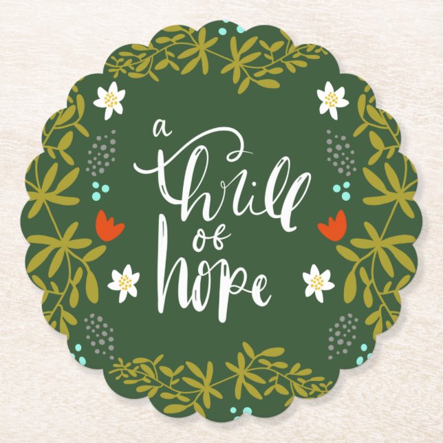 Ein Thrill oh Hope Weihnachts-Untersetzer Untersetzer (Vorderseite)