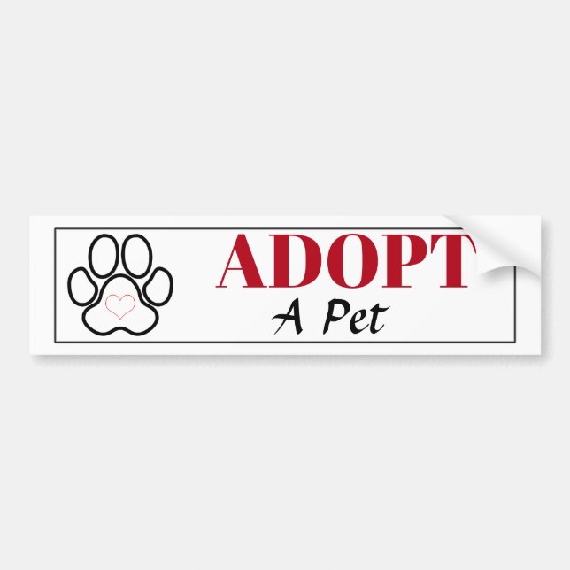 Ein Tier adoptiert Autoaufkleber (Vorne)