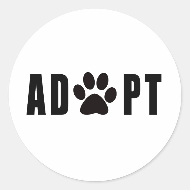 Ein Tier adoptiert Runder Aufkleber (Vorderseite)
