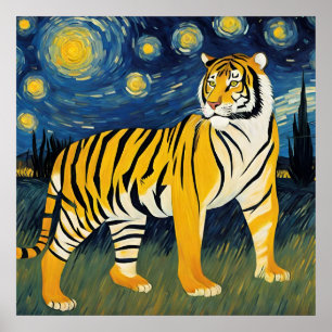 Ein Tiger in der Sternennacht Poster