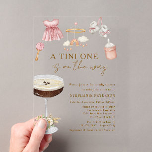 Ein Tini auf dem Weg Espresso Martini Baby Shower Acryleinladungen