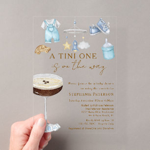Ein Tini auf dem Weg Espresso Martini Babydusche Acryleinladungen