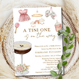 Ein Tini auf dem Weg Espresso Martini Babydusche Einladung