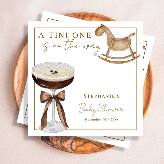 Ein Tini auf dem Weg Espresso Martini Babydusche Serviette (Von Creator hochgeladen)