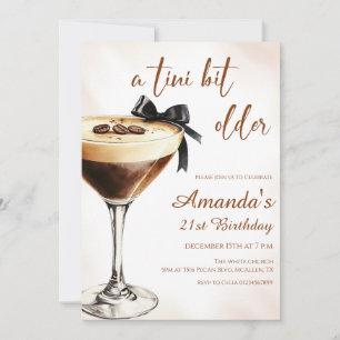 Ein Tini-Bisschen Älterer Espresso-Martini-Geburts Einladung