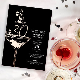 Ein Tini Bit älter als 30. Geburtstag Cocktail Par Folieneinladung